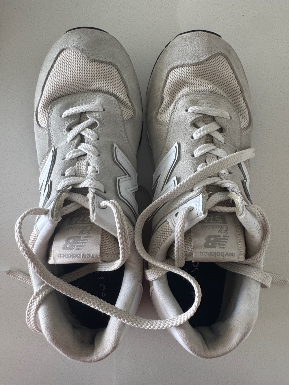 New Balance Women's 574 Core Sneaker, Nimbus Cloud with White, Size 10